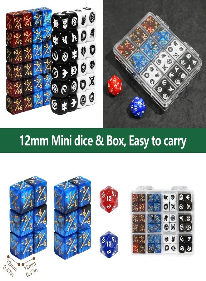 FourDragons 50 Pieces 12mm MTG Dice Counters Icon Abilities Keywords Tokens, Mini Dice CCG Creature Stats Buff Tokens for Magic The gatering, Compatible with MTG TCG Magic Card Games Accessories - Image 4